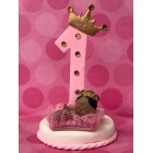 First Birthday Number One Ethnic Sleeping Pink Princess or Royal Blue Prince with Bottle Cake Topper Centerpiece Decoration